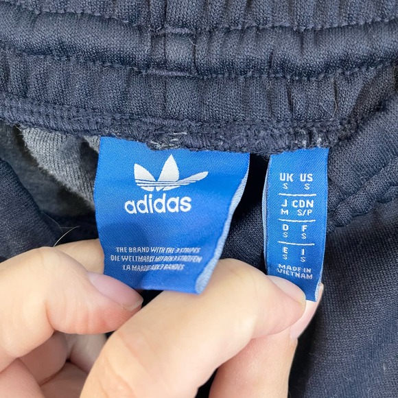 Adidas Men Navy Blue Elastic Waist 3-Stripes Tapered Training Jogger Pants Small - Picture 3 of 9